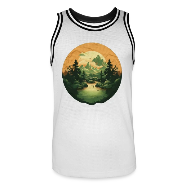 Paysage Naturel : Design Sérénité sur Maillot de basket Homme