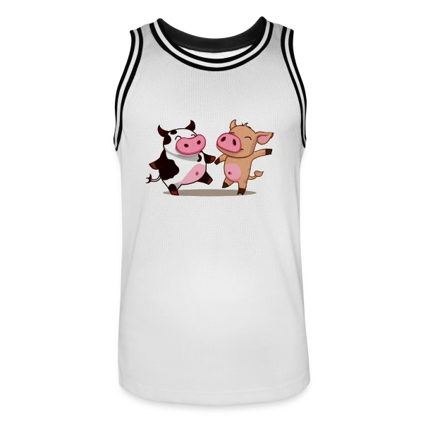 Vache et Cochon Danseurs sur Maillot de basket Homme