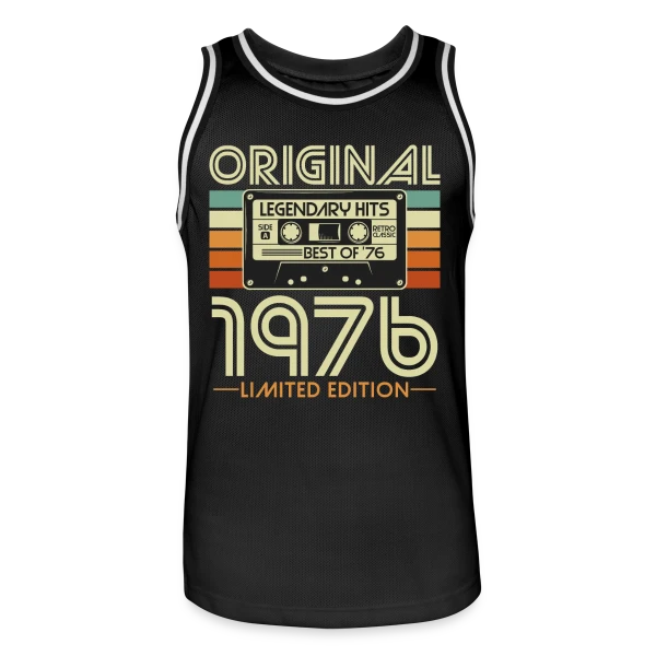 Cassette Rétro 1976 Légendaire sur Maillot de basket Homme