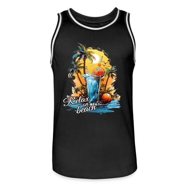 Cocktail Plage Tropicale sur Maillot de basket Homme