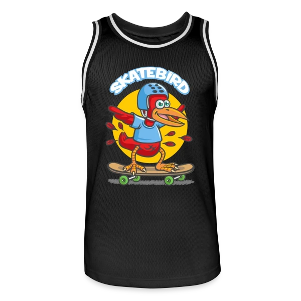 Skatebird : L'oiseau skater sur Maillot de basket Homme