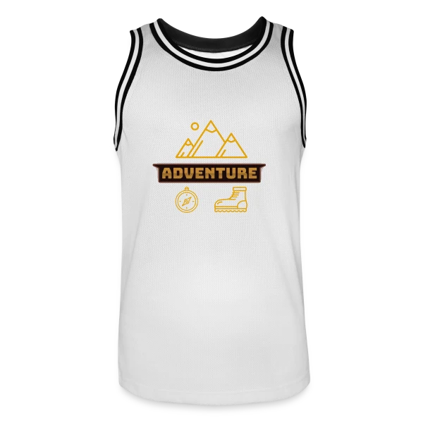 Icônes d'Aventure Montagne sur Maillot de basket Homme