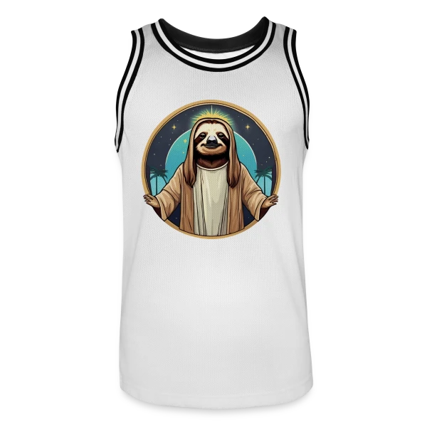 Jésus Paresseux Tropical sur Maillot de basket Homme