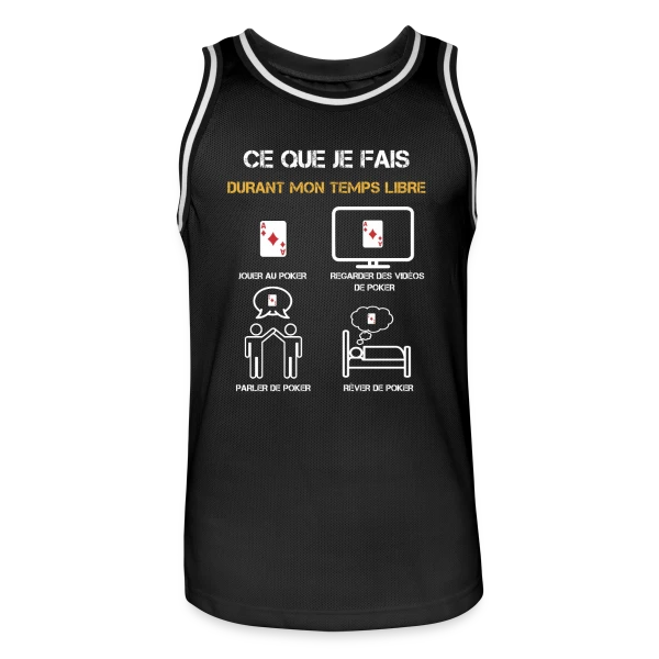 poker temps libre humour sur Maillot de basket Homme