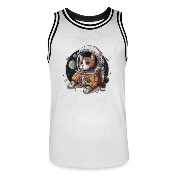Chat Cosmonaute Aventure Spatiale sur Maillot de basket Homme