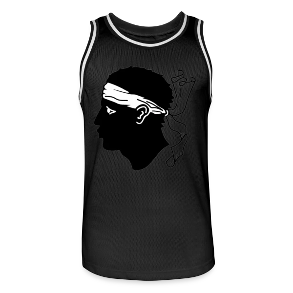 Profil Tête de Maure Corse sur Maillot de basket Homme