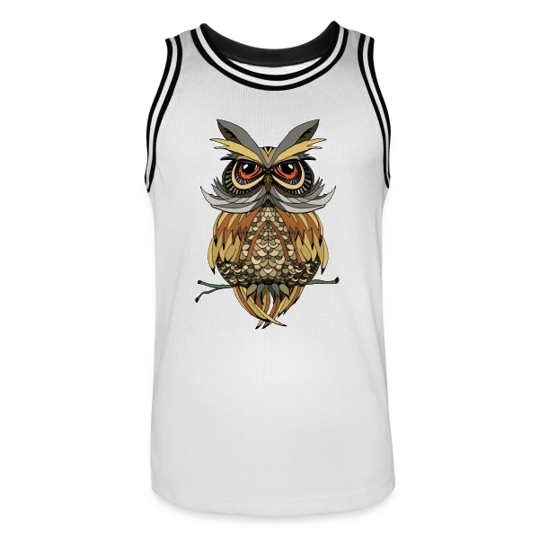 Hibou Majestueux Stylisé sur Maillot de basket Homme