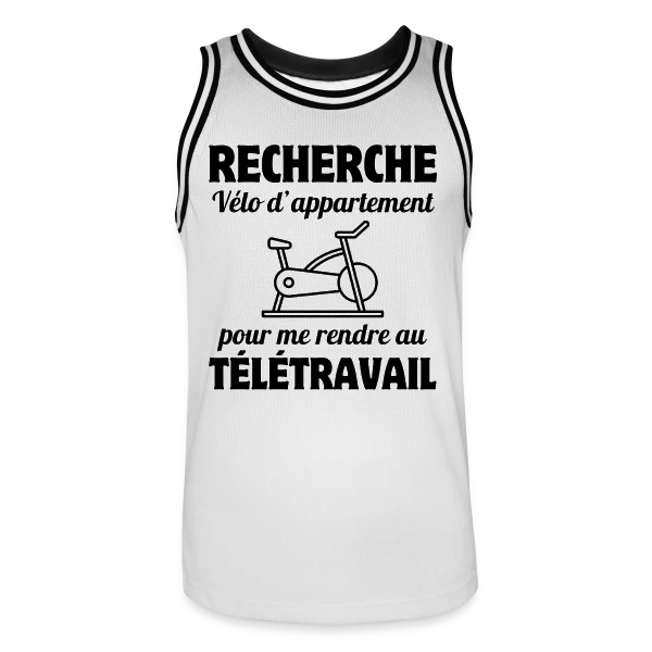 Humour Télétravail : La Vie au Bureau à Distance sur Maillot de basket Homme