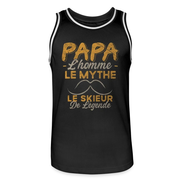 Papa Skieur de Légende - Humour Cadeau Ski sur Maillot de basket Homme