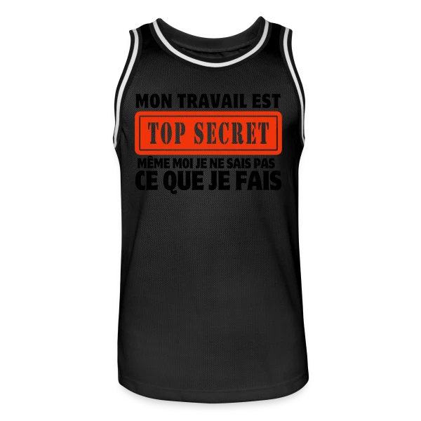 Humour au Bureau : Le Travail en Dérision sur Maillot de basket Homme