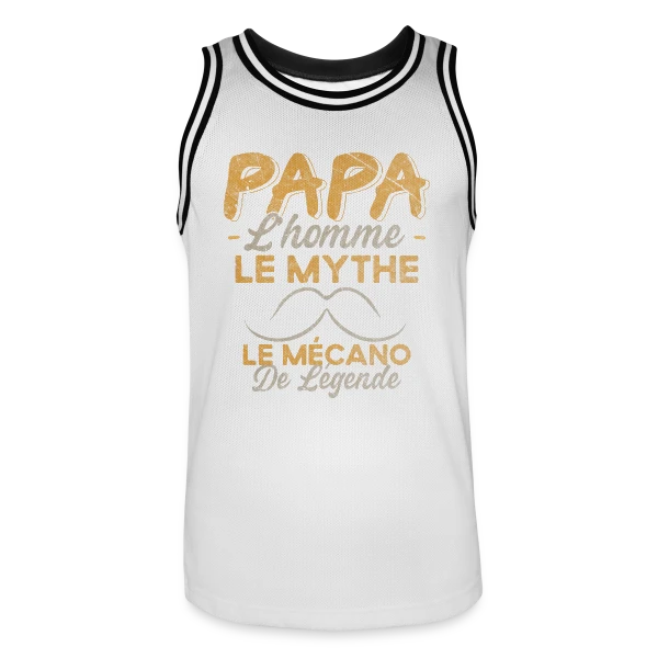 Papa Mécanicien de Légende - Humour Cadeau Atelier sur Maillot de basket Homme