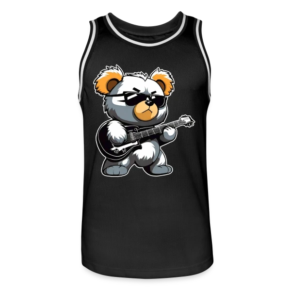 Ours en Peluche Heavy Metal à la Guitare sur Maillot de basket Homme
