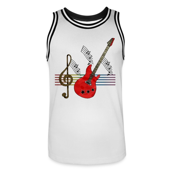Guitare Addict sur Maillot de basket Homme