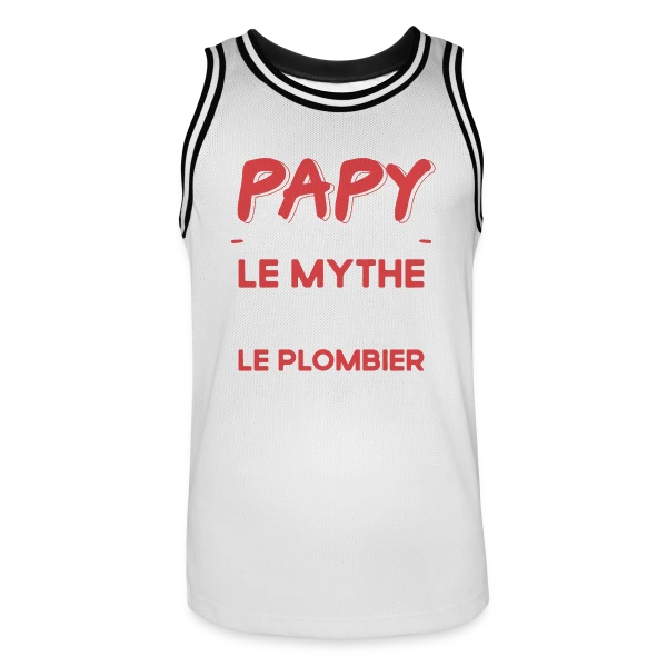 Papy Plombier de Légende - Humour Cadeau Artisan sur Maillot de basket Homme