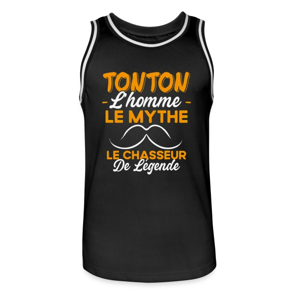 Tonton Le Chasseur de Légende - Cadeau Humour sur Maillot de basket Homme