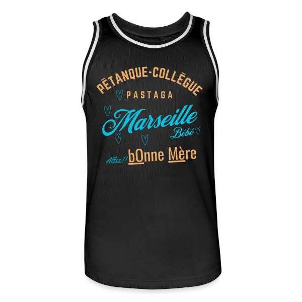 Mots Doux de Marseille sur Maillot de basket Homme