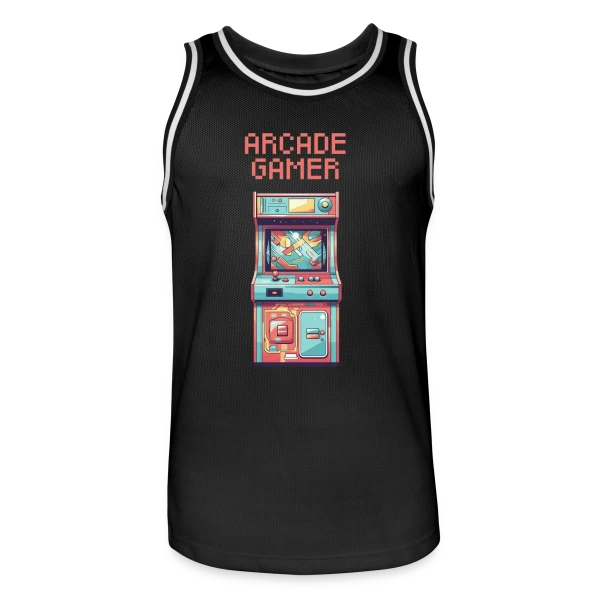 Arcade Gamer Rétro : Le Culte des Salles Obscures sur Maillot de basket Homme