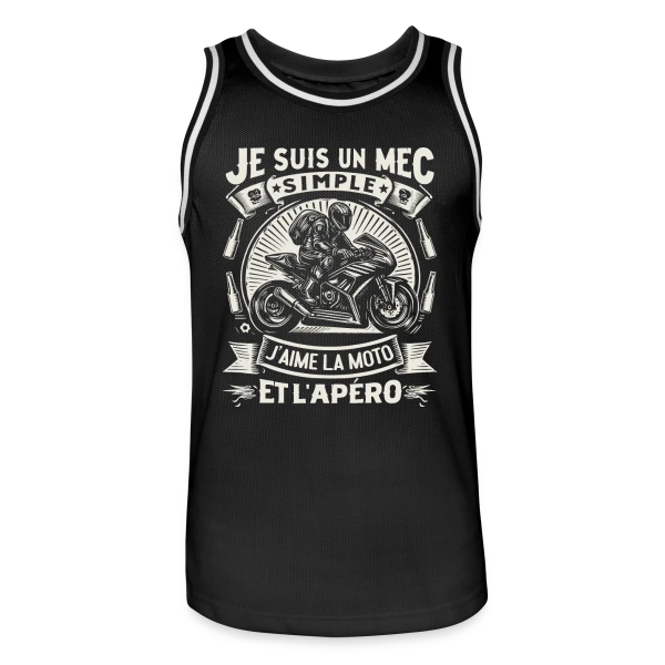 Humour Moto & Apéro - Pour Mec Simple sur Maillot de basket Homme