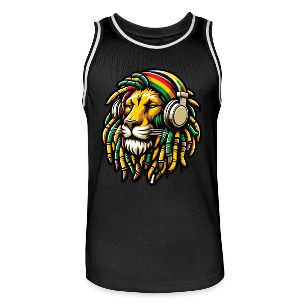 Lion Rasta Musique sur Maillot de basket Homme