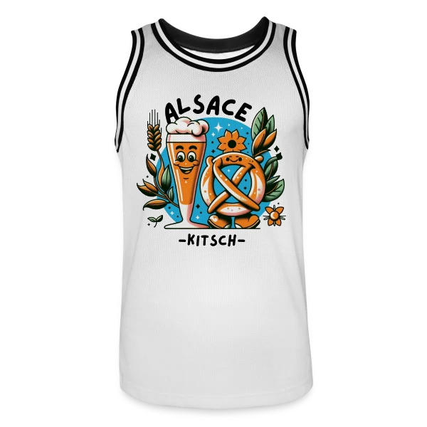 Alsace Kitsch Bière Bretzel sur Maillot de basket Homme