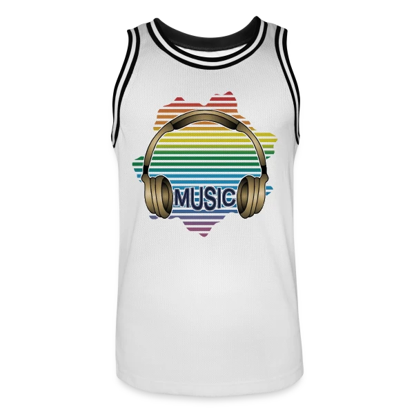 Casque Audio Stylé sur Maillot de basket Homme