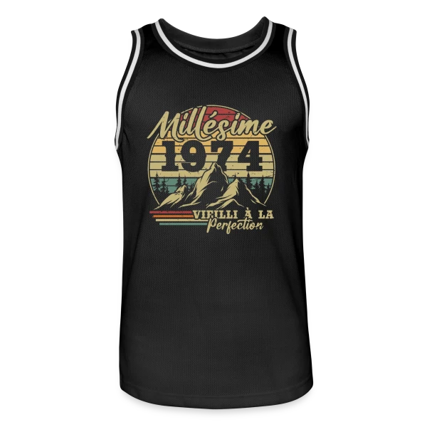 Millésime 1974 Vieilli à la Perfection sur Maillot de basket Homme