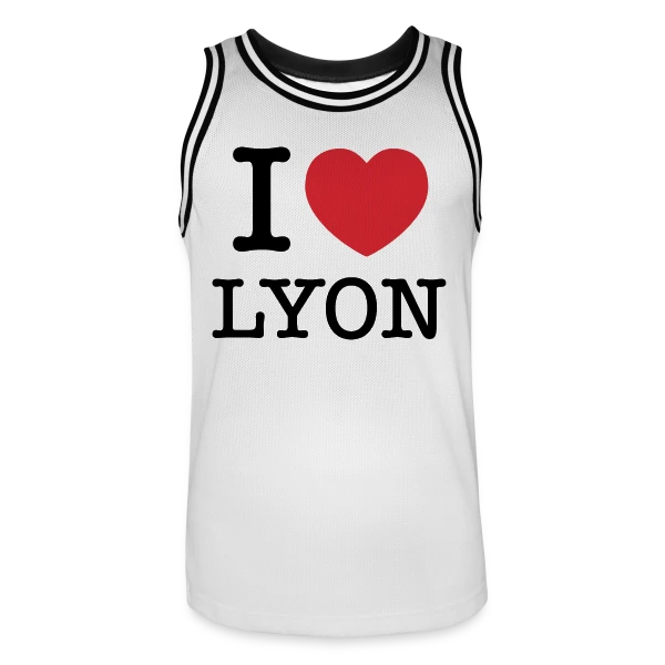 J'aime Lyon Classique sur Maillot de basket Homme