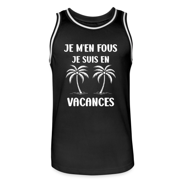 Je Suis En Vacances Blanc sur Maillot de basket Homme