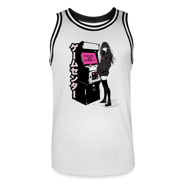 Fille Anime Gaming - En Attente du Joueur 2 sur Maillot de basket Homme