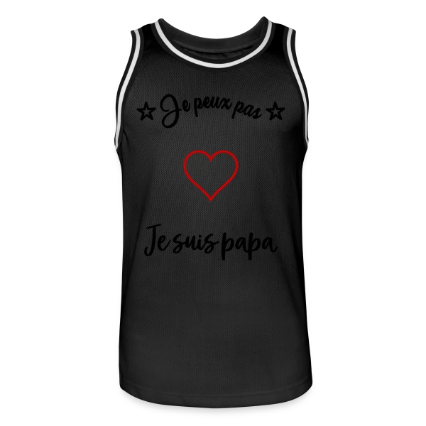 Cœur Papa : Je t'aime Super Papa sur Maillot de basket Homme