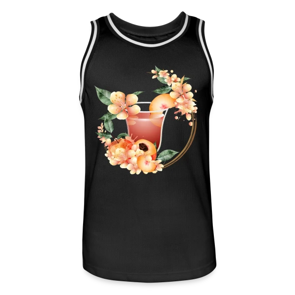Cocktail Pêche en Fleurs: Douceur Estivale sur Maillot de basket Homme