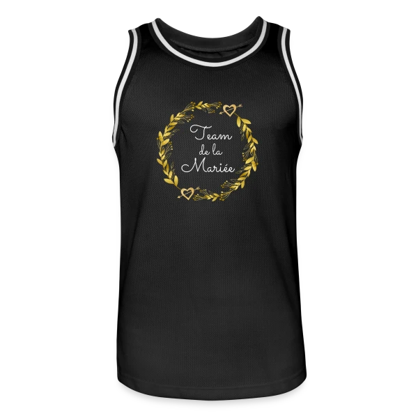 Team de la Mariée EVJF : T-shirt Couronne de Fleurs pour Enterrement de Vie de Jeune Fille sur Maillot de basket Homme