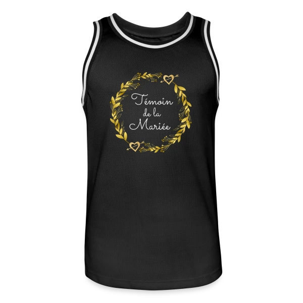 Témoin de la Mariée : T-shirt EVJF pour Demoiselle d'Honneur sur Maillot de basket Homme