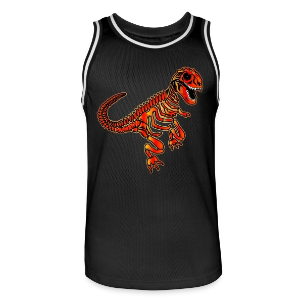 T-Rex Fossile Rouge Éclatant sur Maillot de basket Homme
