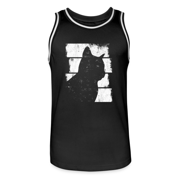 Silhouette Chat Minimaliste sur Maillot de basket Homme