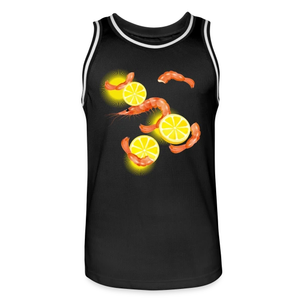 Crevettes et Citron Frais sur Maillot de basket Homme