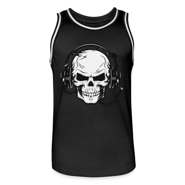 Tête de Mort Casque Audio - Esprit Rock sur Maillot de basket Homme