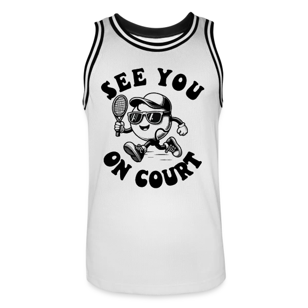 Rendez-vous sur le Court : Design Tennis sur Maillot de basket Homme