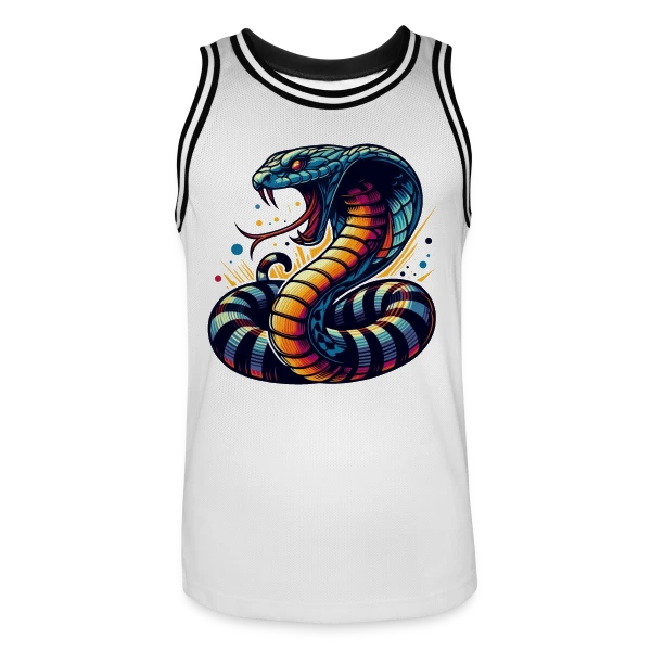 Cobra Vibrant : Style Sauvage et Énergique sur Maillot de basket Homme