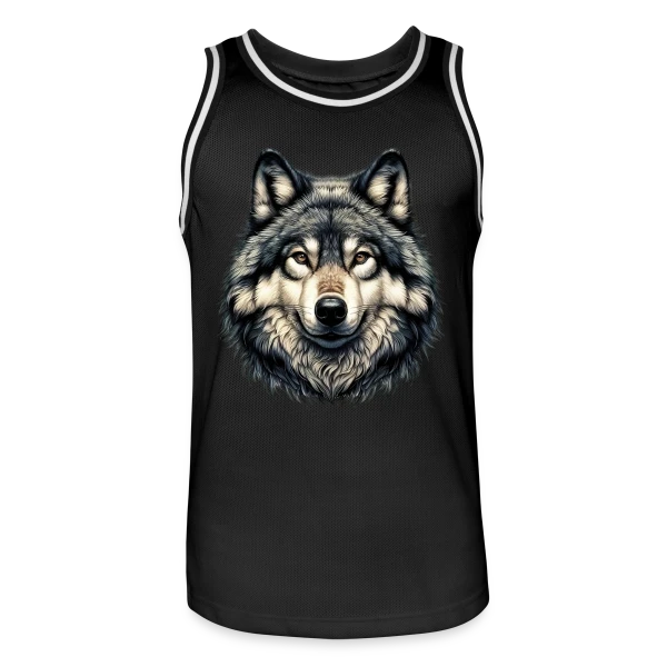 Tête de Loup Réaliste sur Maillot de basket Homme