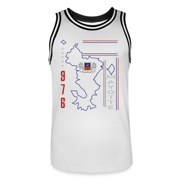 Carte Mayotte 976 sur Maillot de basket Homme
