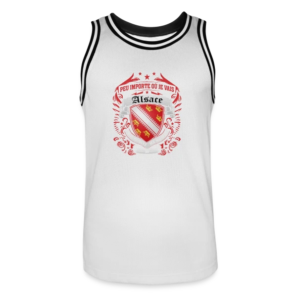 Alsace Mon Cœur Ma Maison sur Maillot de basket Homme