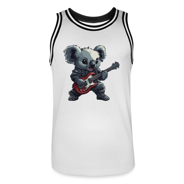 Koala Rocker Guitariste Heavy Metal sur Maillot de basket Homme