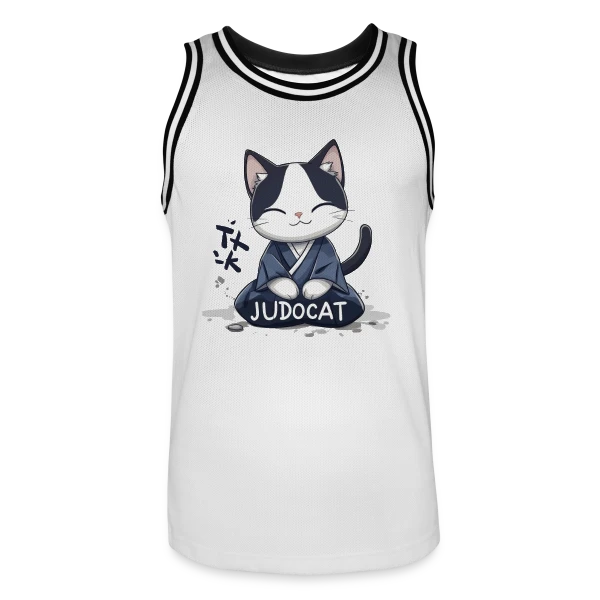 JUDOCAT: Le chat manga judoka sur Maillot de basket Homme