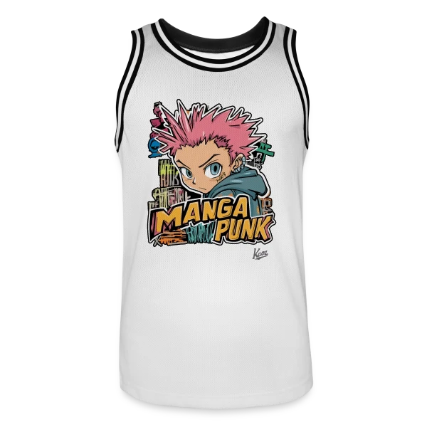 Explosion Manga Punk Japonais sur Maillot de basket Homme