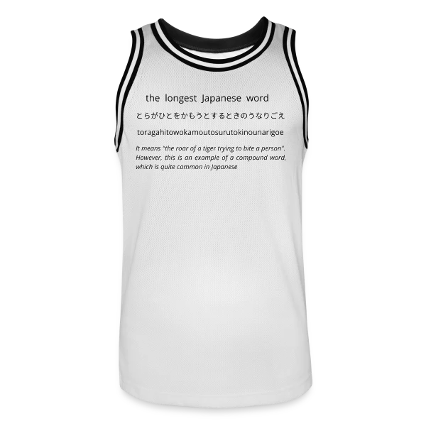 Le Plus Long Mot Japonais sur Maillot de basket Homme