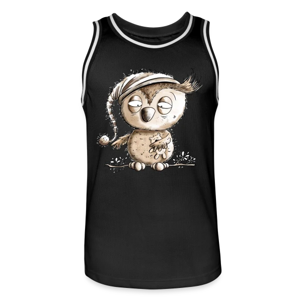 Petite Chouette de Nuit Endormie sur Maillot de basket Homme