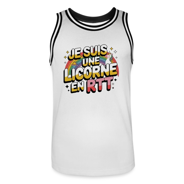 Licorne en RTT Arc-en-ciel sur Maillot de basket Homme