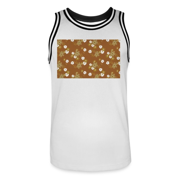 Fleurs Rétro Années 70 sur Maillot de basket Homme