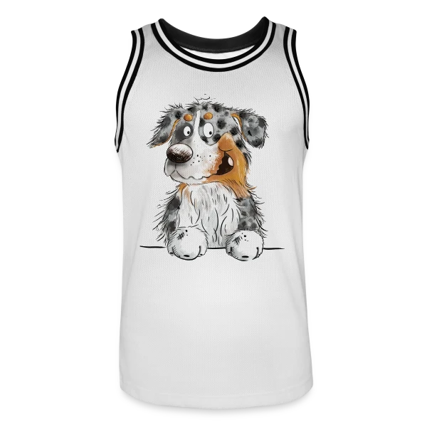 Berger Australien Blue Merle Drôle et Amusant sur Maillot de basket Homme
